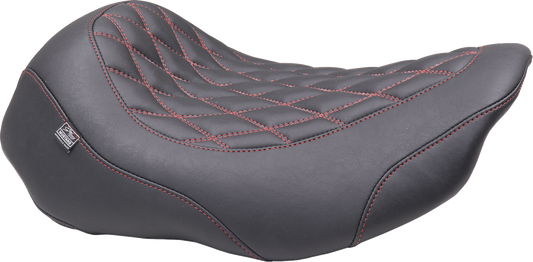 Mustang Wide Tripper Dark Cherry Stitch Solo Seat fits 2023-25 Harley FLHX FLTRX