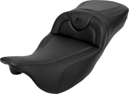 Saddlemen Roadsofa Carbon Fiber Extended Seat w/ Backrest 2008-24 Harley Touring