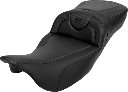 Saddlemen Roadsofa Carbon Fiber Extended Seat w/ Backrest 2008-24 Harley Touring