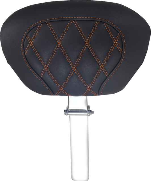 Mustang Super Tour Orange Diamond Driver Backrest fits 2008-2025 Harley Touring