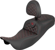 Saddlemen Roadsofa Red Tri Grip Extended Seat Backrest 2008-2025 Harley Touring