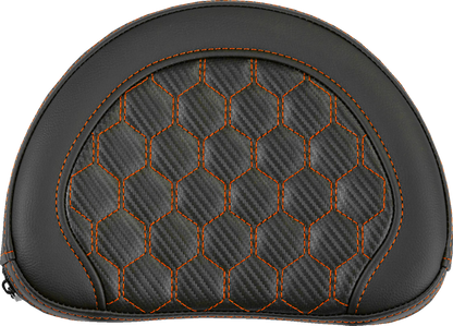 Saddlemen Contour Orange Carbon Honeycomb Sissy Bar Backrest Pad for Harley
