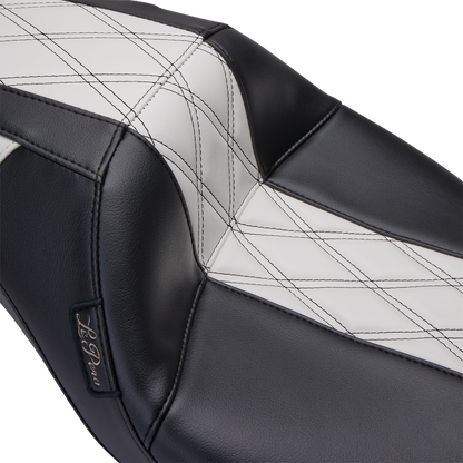 Le Pera GT1 Outcast Black White Seat 08-23 Harley Touring Street Glide Road King