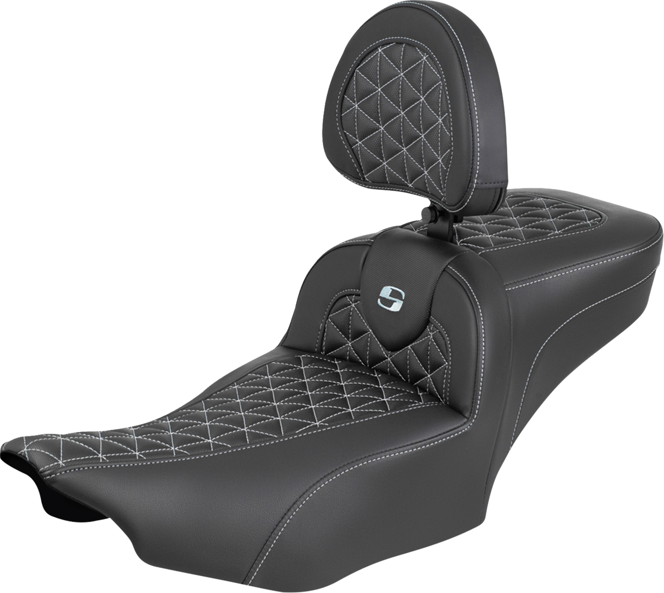 Saddlemen Roadsofa Silver Grip Extended Seat Backrest for 2023-26 Harley Touring