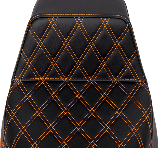 Saddlemen Step-Up Orange Lattice Stitch Gel Seat for 2008-2024 Harley Touring