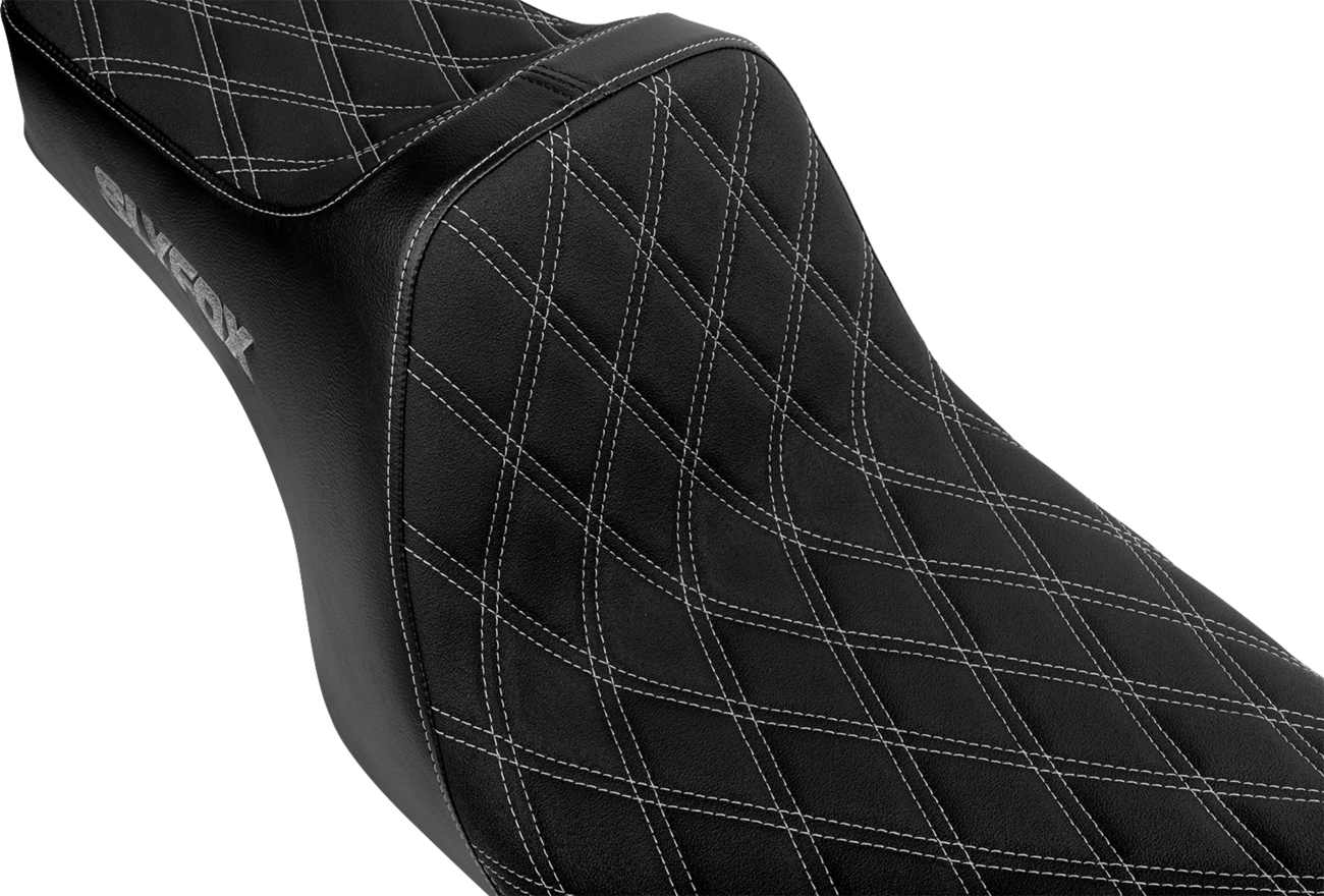 Slyfox High Noon Silver Diamond Stitch Seat fits 1997-2007 Harley Touring FLHT