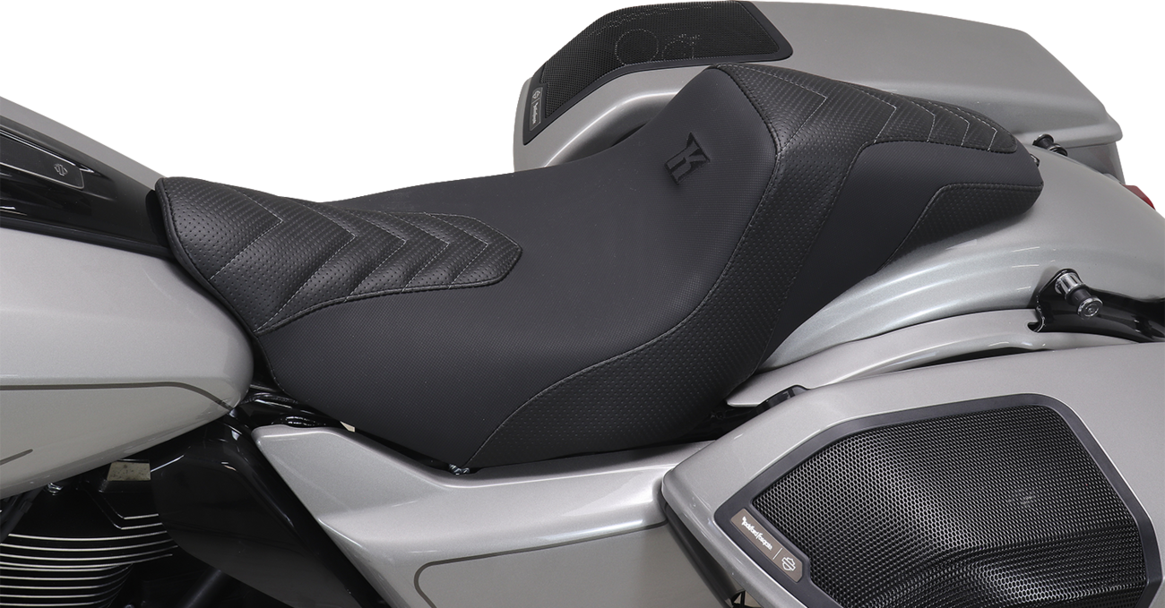 Mustang Kodlin Series Squareback Gray Stitch Seat for 2023-2025 Harley Touring