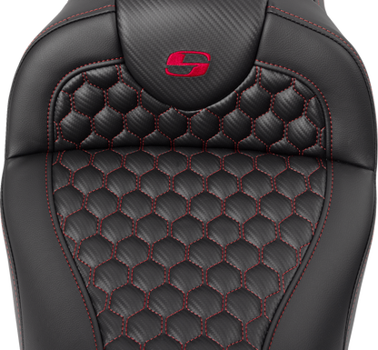 Saddlemen Roadsofa Red Honeycomb Gel Seat & Backrest 2008-2025 Harley Touring