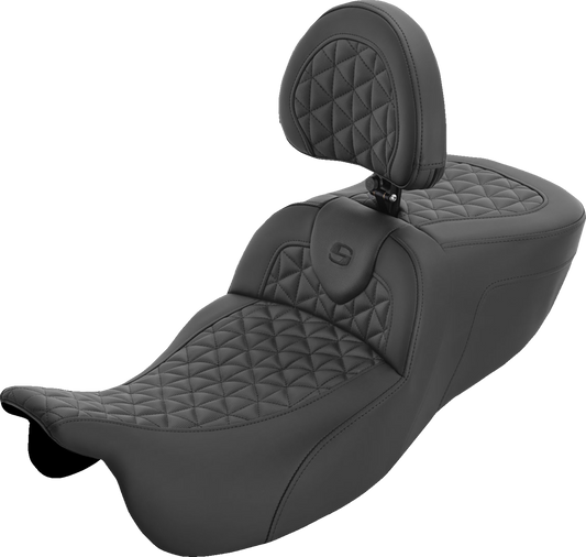 Saddlemen Roadsofa Tri-Gripper Extended Seat & Backrest 15-25 Harley Trike FLRT