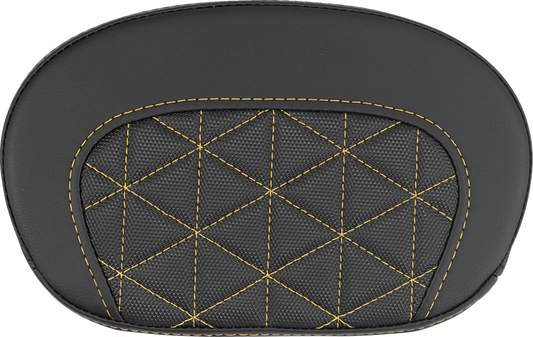 Saddlemen Mini Contour Gold Tri Gripper Stitch Sissy Bar Backrest Pad for Harley