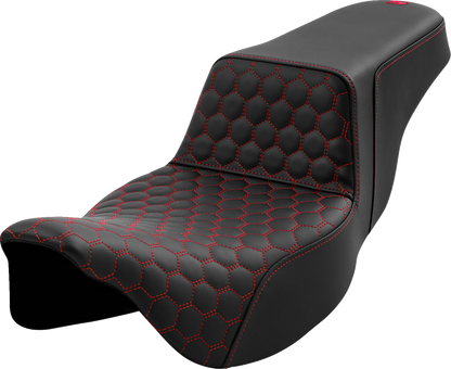Saddlemen Step Up Red Honeycomb Extended Gel Seat fits 2008-2025 Harley Touring