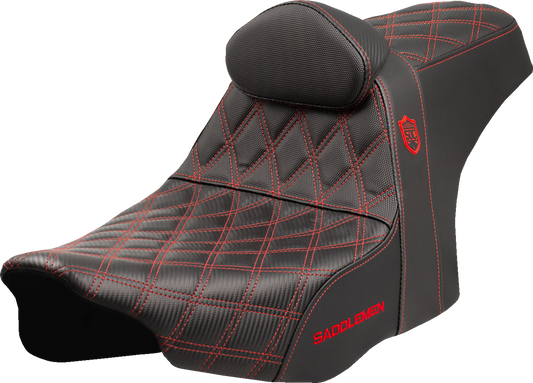 Saddlemen SDC Pro Series Red Lattice Seat & Backrest fits 2023-25 Harley Touring