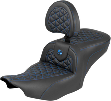 Saddlemen Roadsofa Blue Tri Gripper Seat & Backrest for 2023-2026 Harley Touring