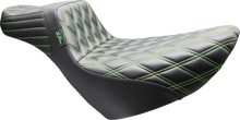 Le Pera Tailwhip Daddy Long Legs Green Diamond Seat for 2018-2026 Harley Softail