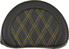 Saddlemen Contour Gold Carbon Lattice Stitch Sissy Bar Backrest Pad for Harley