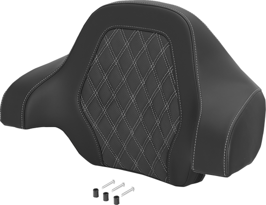 Saddlemen Silver Lattice Deluxe Sissy Bar Tour Pack Backrest Pad for Harley