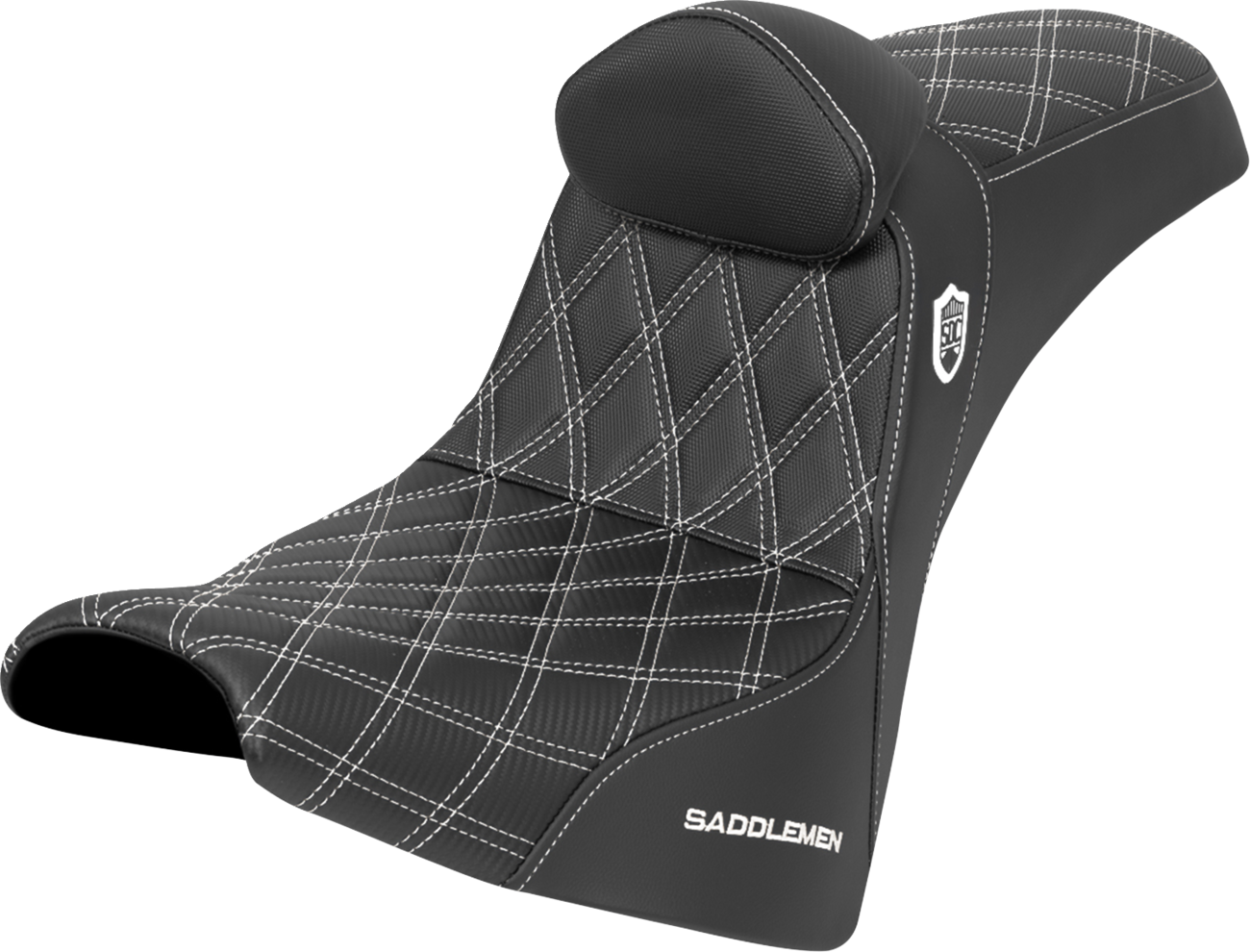 Saddlemen SDC White Lattice Seat & Backrest for 2018-26 Harley Softail FXBB FXST