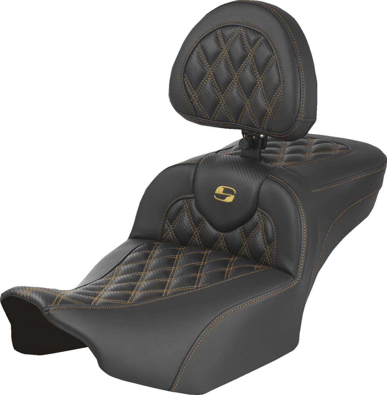 Saddlemen Roadsofa Gold Carbon Extended Seat Backrest for 2023-26 Harley Touring