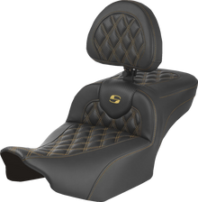 Saddlemen Roadsofa Gold Carbon Extended Seat Backrest for 2023-26 Harley Touring