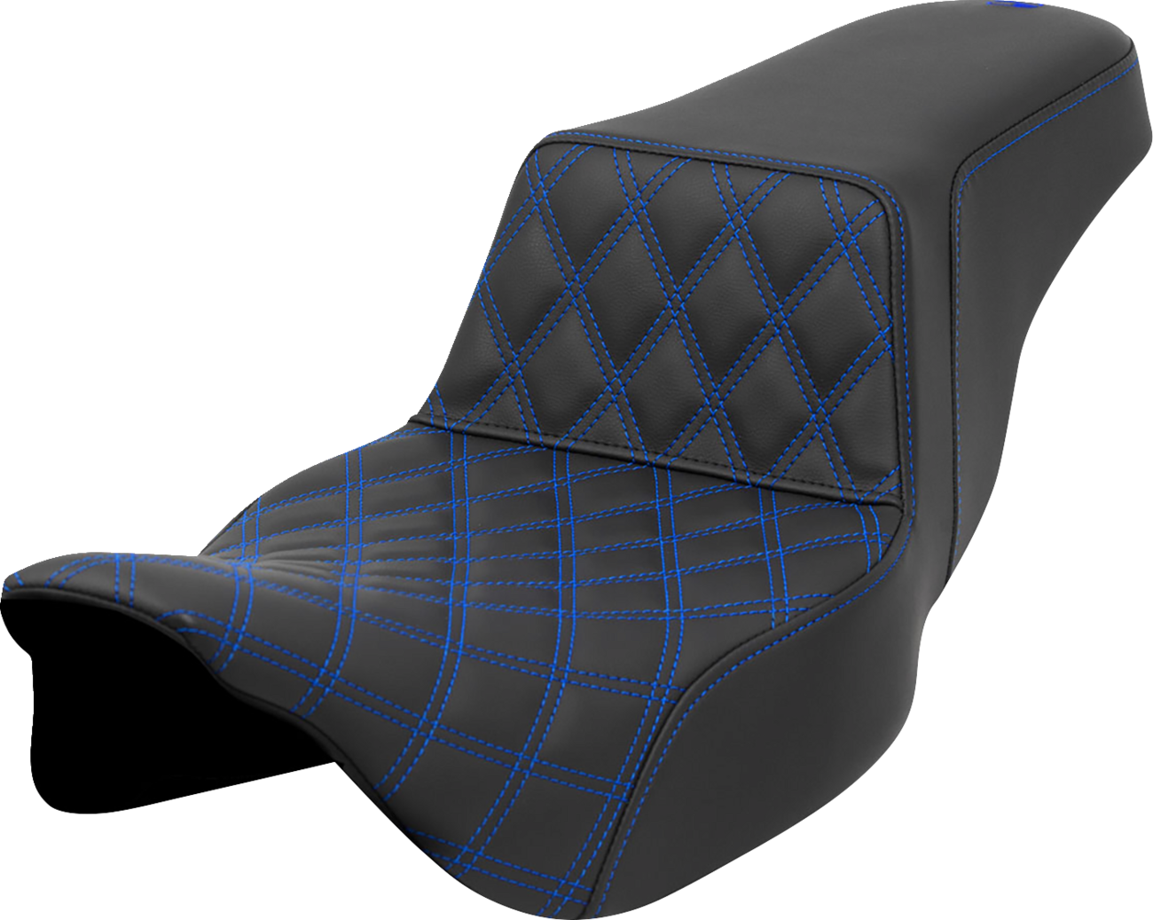 Saddlemen Step Up Blue Lattice Extended Gel Seat fits 2008-2024 Harley Touring