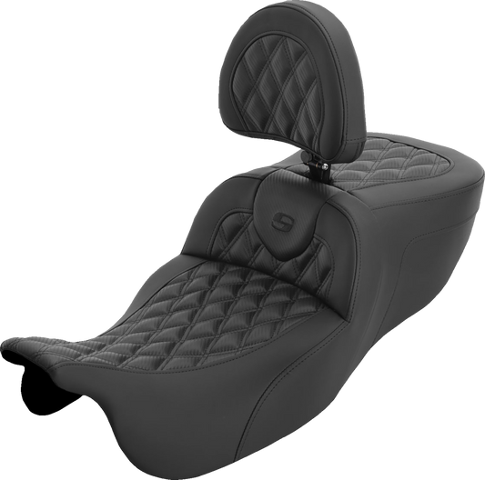 Saddlemen Roadsofa Carbon Lattice Extended Seat & Backrest 2015-25 Harley Trike