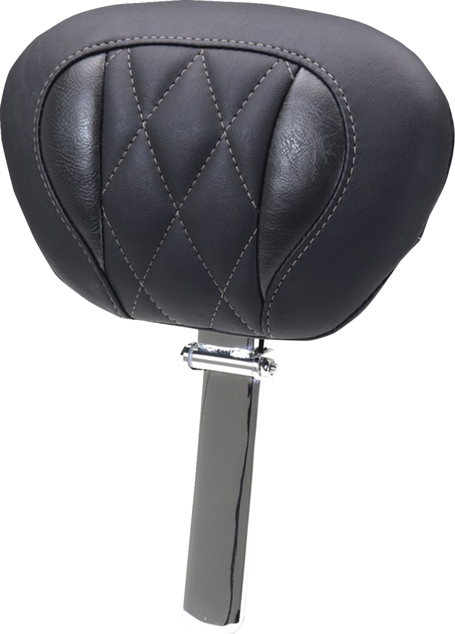 Mustang Deluxe Tour Gray Diamond Driver Backrest for 2023-2026 Harley Touring
