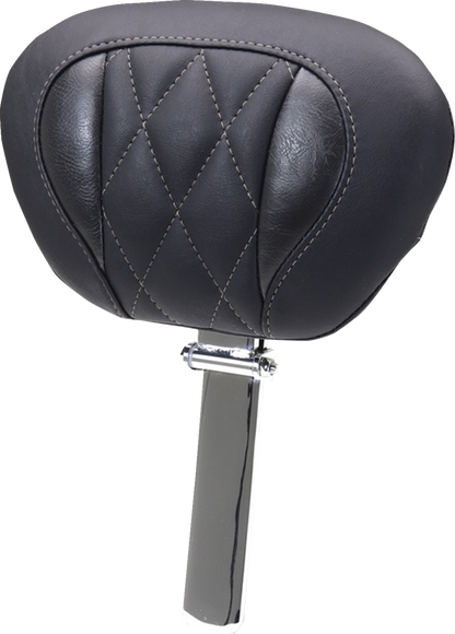 Mustang Deluxe Tour Gray Diamond Driver Backrest for 2023-2026 Harley Touring