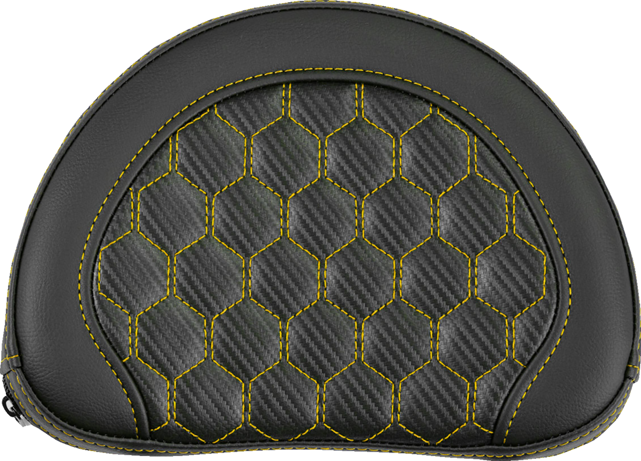 Saddlemen Contour Gold Carbon Honeycomb Stitch Sissy Bar Backrest Pad for Harley