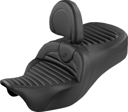 Saddlemen Roadsofa King Tuck n Roll Seat & Backrest for 2008-2025 Harley Touring