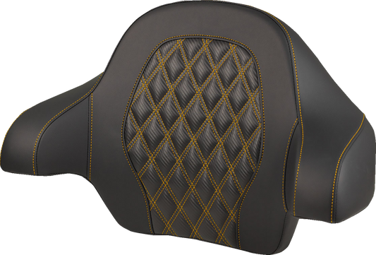 Saddlemen Gold Carbon Lattice Tour Pak Backrest Pad for 2014-2025 Harley Touring