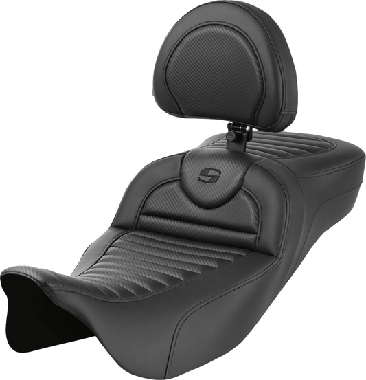 Saddlemen Roadsofa Carbon T&R Extended Seat & Backrest 2008-2024 Harley Touring