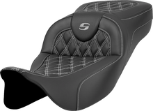 Saddlemen Roadsofa Silver Lattice Extended Gel Seat for 2008-2025 Harley Touring