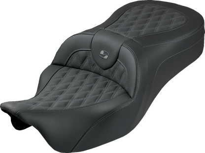 Saddlemen Roadsofa King Gray Lattice Gel Seat fits 2008-2025 Harley Touring