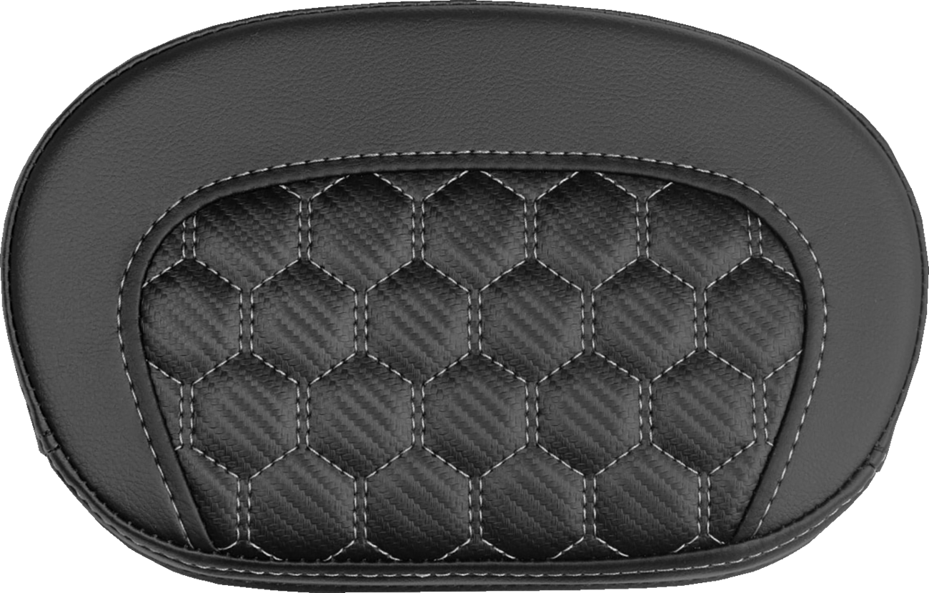 Saddlemen Mini Contour Silver Carbon Honeycomb Sissy Bar Backrest Pad for Harley