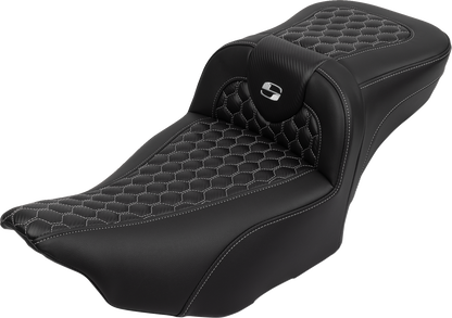Saddlemen Roadsofa Silver Honeycomb Extended Seat Backrest 23-25 Harley Touring