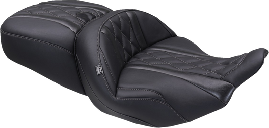 Mustang Deluxe Tour Gray Diamond Stitch Seat fits 2023-2025 Harley Touring FLHX