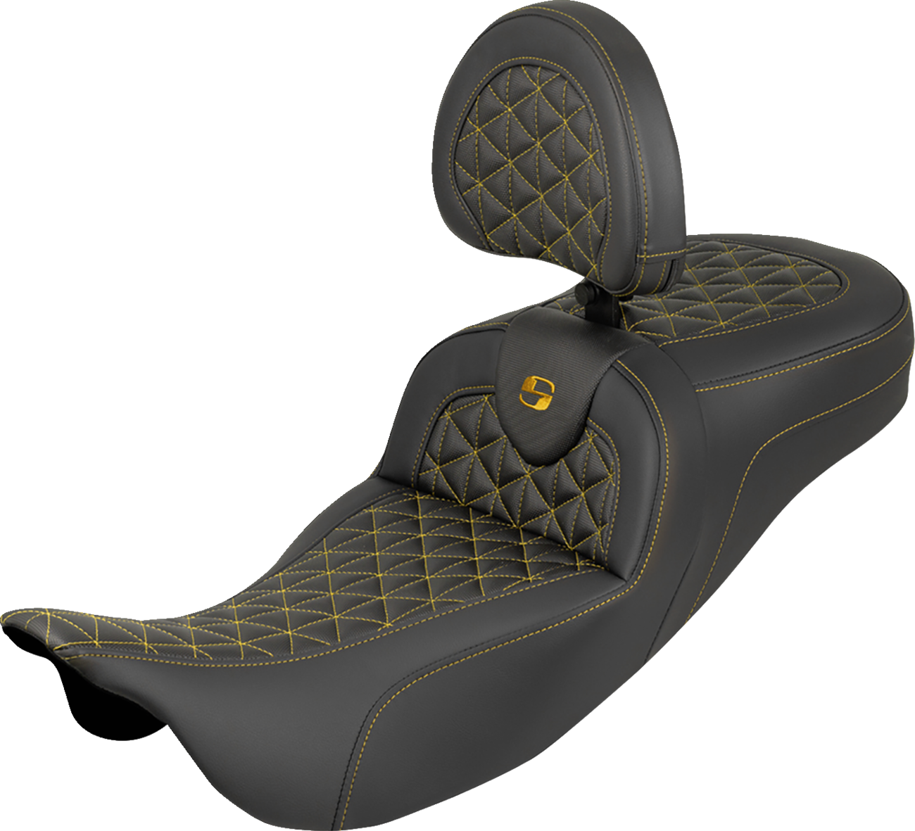 Saddlemen Roadsofa Gold Tri-Gripper Seat & Backrest for 2008-2025 Harley Touring
