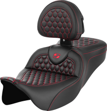 Saddlemen Roadsofa Red Honeycomb Gel Seat & Backrest 2008-2025 Harley Touring
