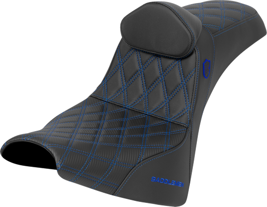 Saddlemen SDC Blue Lattice Seat & Backrest for 2018-25 Harley Softail FXBB FXST