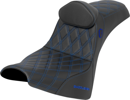 Saddlemen SDC Blue Lattice Seat & Backrest for 2018-26 Harley Softail FXBB FXST