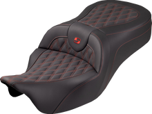 Saddlemen Roadsofa King Red Lattice Stitch Gel Seat for 2008-2025 Harley Touring