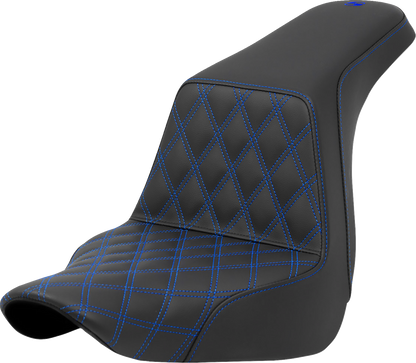 Saddlemen Step Up Blue Lattice Gel Seat for 2018-26 Harley Low Rider Sport Glide