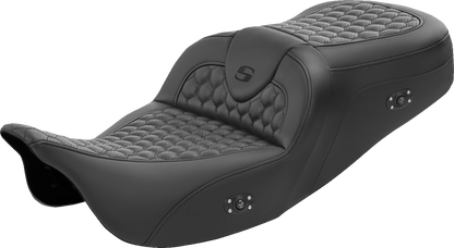 Saddlemen Roadsofa Honeycomb Heated Gel Seat for 2008-2024 Harley Touring Models