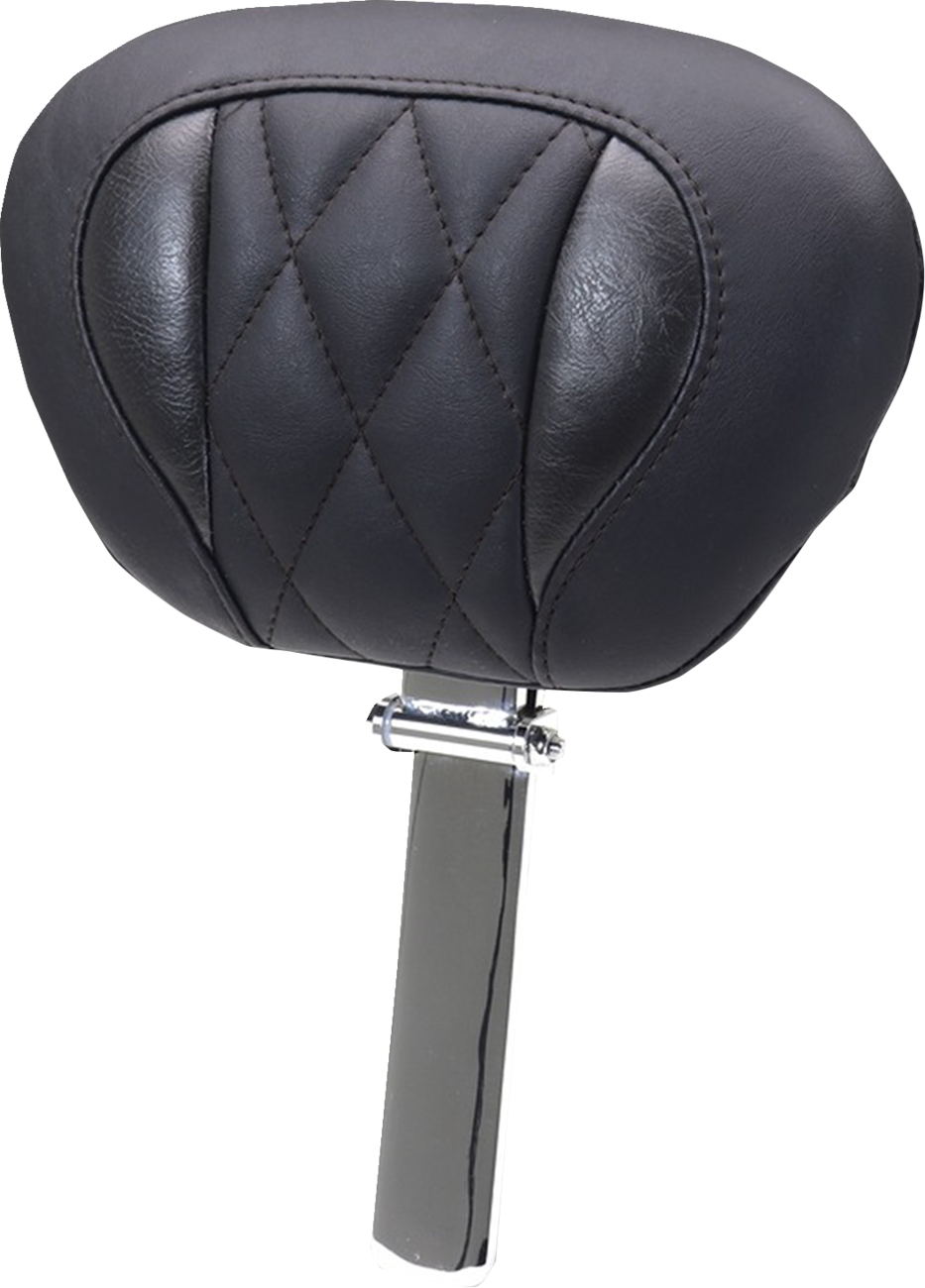 Mustang Deluxe Tour Black Diamond Driver Backrest for 2023-2026 Harley Touring