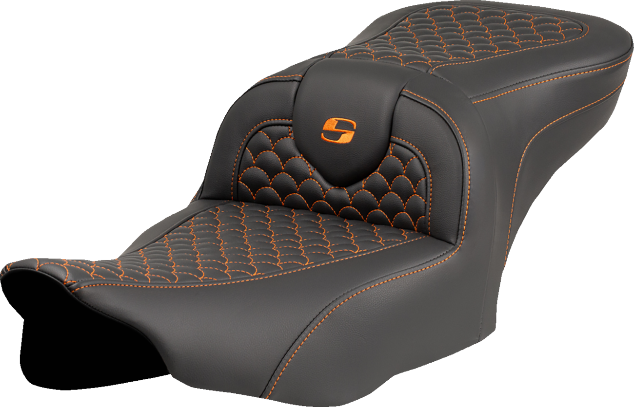 Saddlemen Roadsofa Orange Dragon Scale Stitch Seat fits 2023-2024 Harley Touring