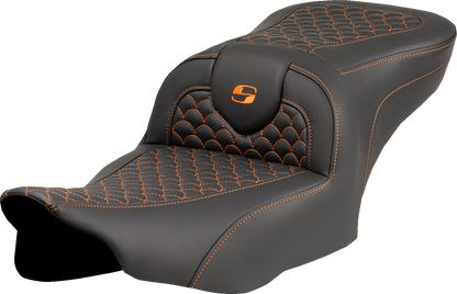 Saddlemen Roadsofa Orange Dragon Scale Stitch Seat fits 2023-2026 Harley Touring