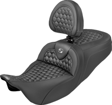 Saddlemen Roadsofa Gray Honeycomb Extended Seat & Backrest 08-25 Harley Touring