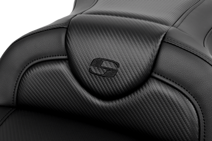 Saddlemen Roadsofa Black Carbon Fiber Gel Seat fits 2008-2024 Harley Touring