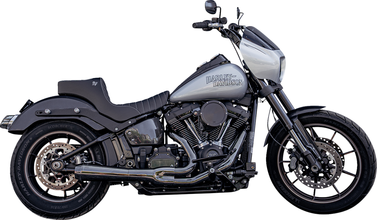 Slyfox Chariot Silver Classic Seat for 2018-2026 Harley Softail Low Rider FLSB