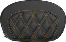 Saddlemen Mini Contour Gold Carbon Lattice Stitch Sissy Bar Pad for Harley